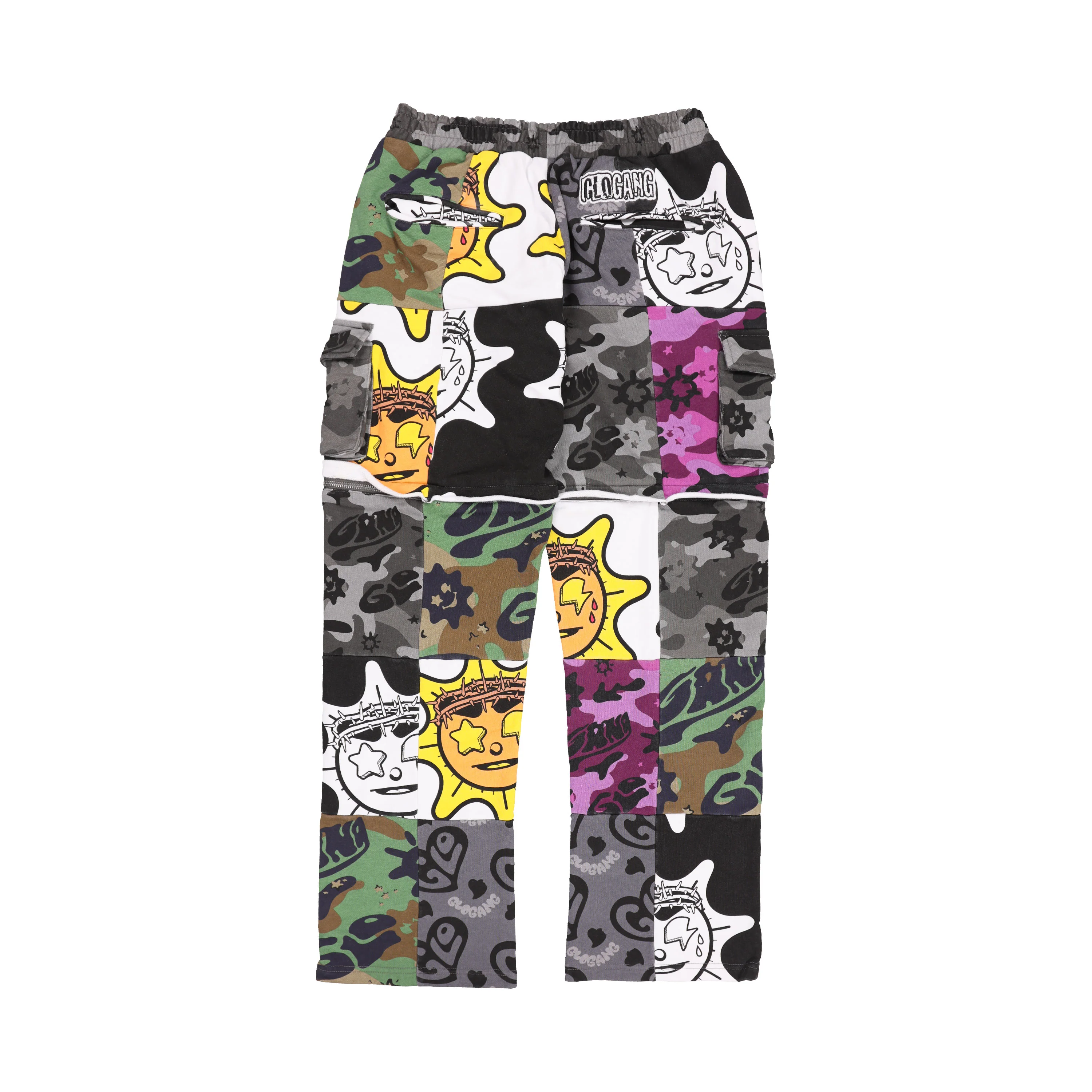 Glo Patchwork Cargo Zip Off Sweatpant (Multi) - Image 2