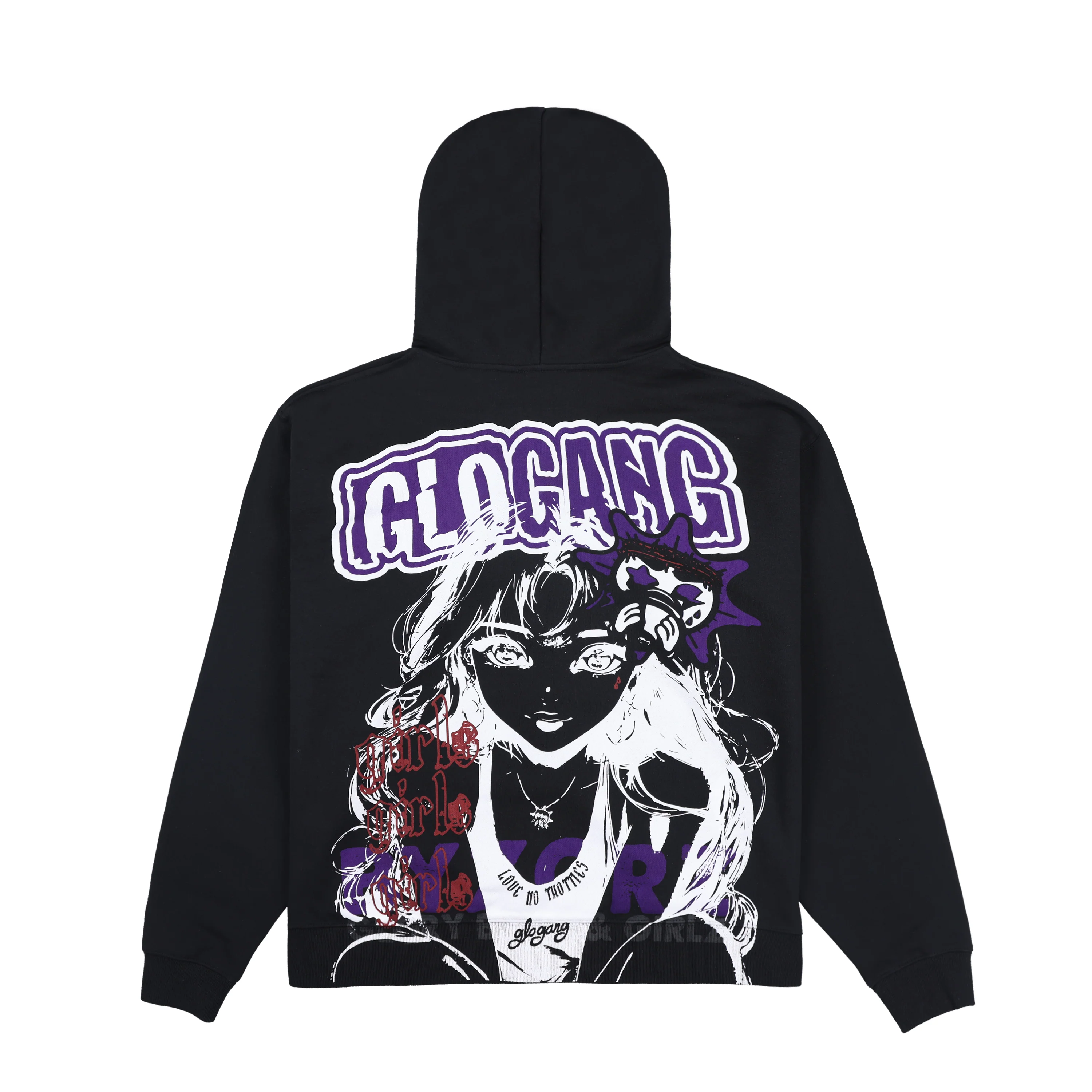 Glo Sun Logo Purple Vert Zip Up Hoodie (Black) - Image 2