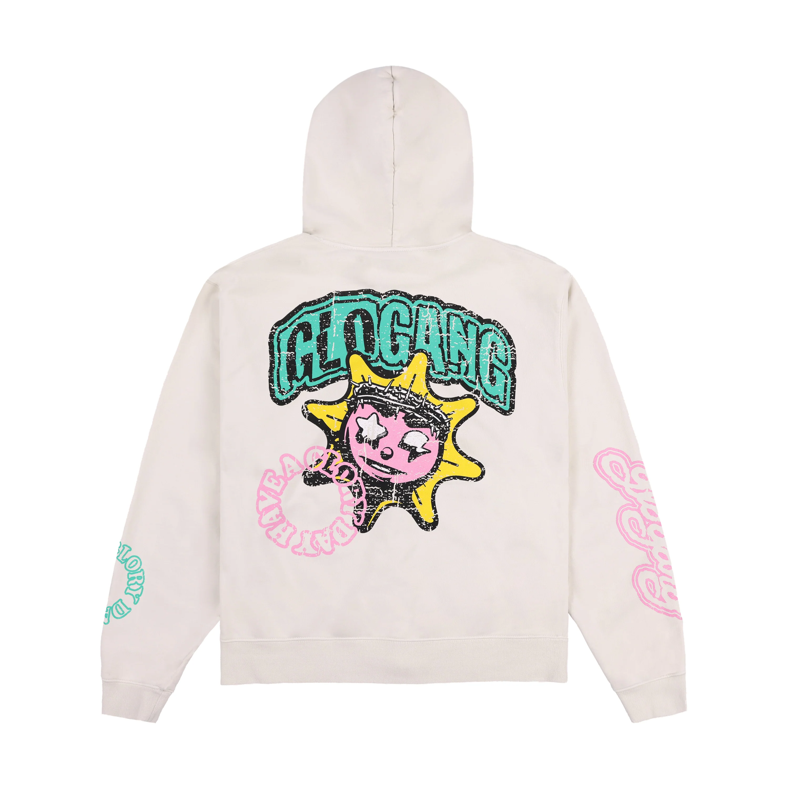 Have A Glory Day Zip Up Hoodie (Cream) - Image 2